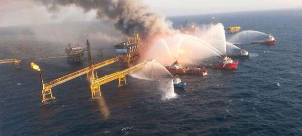 offshore platform fire