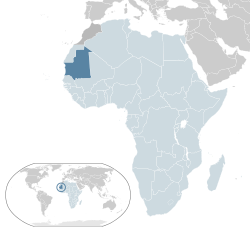Mauritania in blue.