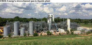 Microchannel gas-to-liquid plant converts stranded natural gas to marketable products
