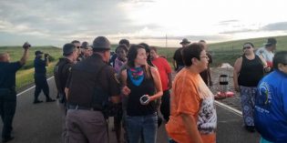 Protesters briefly block work yard at Dakota Access pipeline